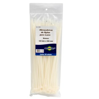 Abracadeira Nylon Brasfort Branca 4,8X250 100 Peças