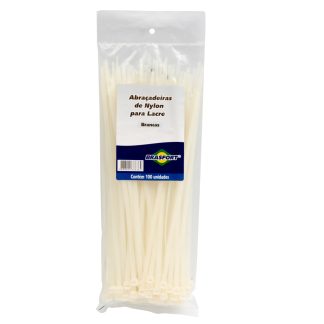 Abracadeira Nylon Brasfort Branca 4,8X300 100 Peças