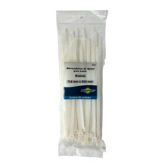 Abracadeira Nylon Brasfort Branca 7,6X250 50 Peças