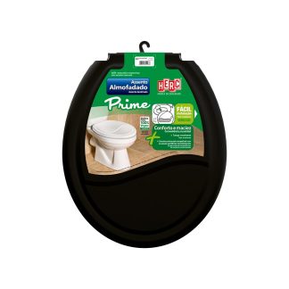 Assento Sanitário Herc Prime Almofadado Preto