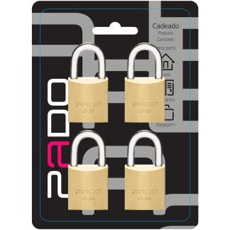 Cadeado Pado Segredo Igual 30mm Blister 4 Peças