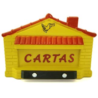Caixa Carta Power Plástica Gradil "Casinha"Amarela 23-1-AM