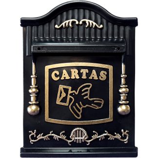 Caixa Carta Real PLASTICO"POMBO"N26P Preta Pequena 448