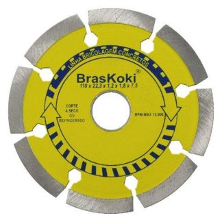Disco Diamantado Braskoki 110mm Concretos Seco Água