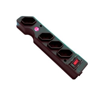 Filtro Linha Asantos Plástico 4 Tomadas Bivolt com Mini Disj