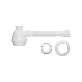 Sifão PVC Copo Blukit Flexivel Universal Branco