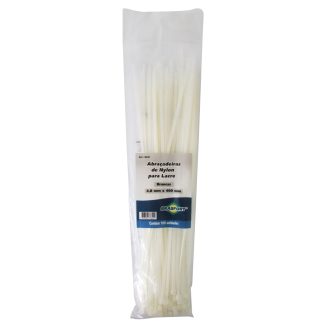 Abracadeira Nylon Brasfort Branca 4,8X400 100 Peças