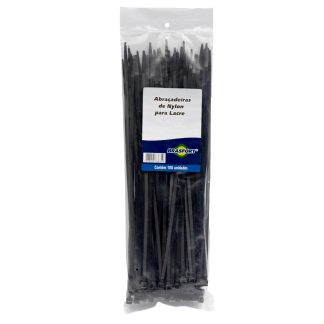 Abracadeira Nylon Brasfort Preta 4,8X400 100 Peças