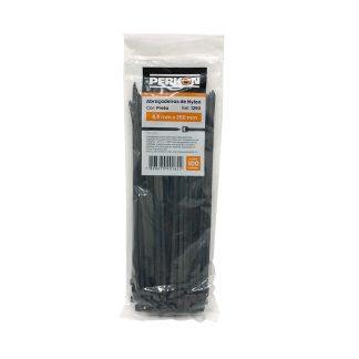 Abracadeira Nylon Perkon Preta 4,8X250 100 Peças