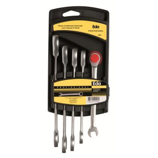 Chave Combinada Catracada EDA Cabeça Fixa com 05 Peças 9NX