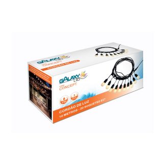Cordão de LUZ para Decoracão Galaxy 20 Soquetes E-27 10m IP65