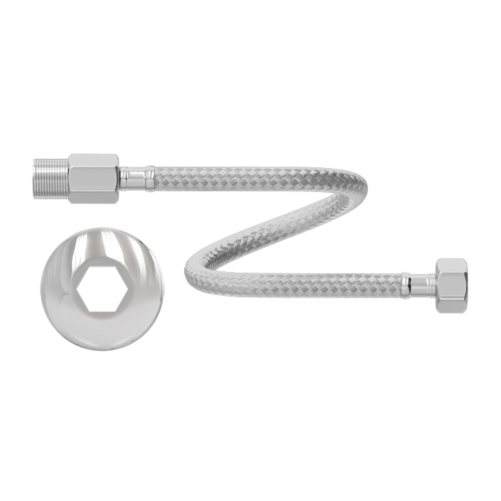 Engate Flexivel Metal Cromado Censi Malha INOX 40cm