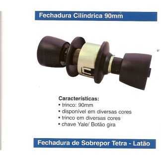 Fechadura Tubular Gold Cilindrica TF09 Branca SFT050009