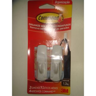 Gancho Adesivo 3m Branco Plástico 13 KG 2PECAS HB004819965