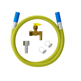 KIT para Instalão de GAS Cooktop Flexivel com Ponta Azul e Registro de Bloqueio Blukit 1,20m