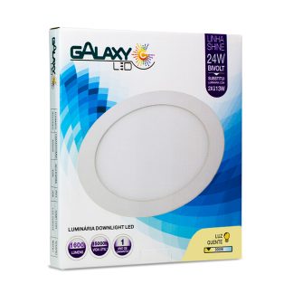 Luminaria LED Plafon Galaxy Embutir Redondo 24W 3000K 29cm 1859S