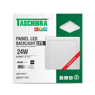 Luminaria LED Plafon Taschibra LYS Externo Quadrado 24W 6500K 30cm
