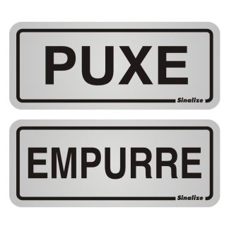 Placa Sinalizacão Alumínio 06X15 "Puxe/Empurre" 2 Peças 120AG