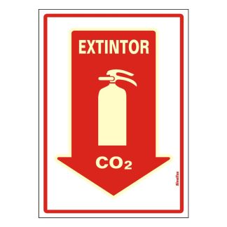 Placa Sinalizacão PVC 20X30 "Extintor CO2" Fluorescente 250BS