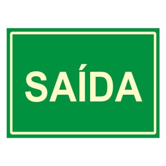 Placa Sinalizacão PVC 20X30 "Saida Fluorescente" 250BM