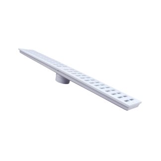 Ralo Linear Ferplastik Caixa Coletora 15X100cm com Grelha Branca PRB099