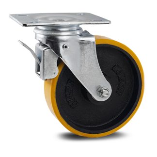 Rodizio para Carrinho Colson Ferro Base Giratoria com Trava 100mm
