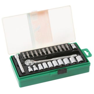 Soquete Waft Sextavado com Catraca 1/4" com 25PECAS