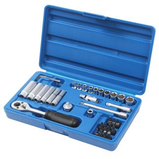 Soquete Waft Sextavado com Catraca 1/4" com 36PECAS