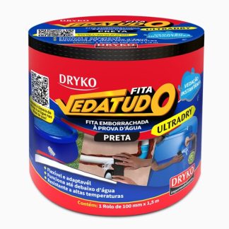 Super Fita Veda Tudo Dryko Preta 100mm X 1,5m Ultradry