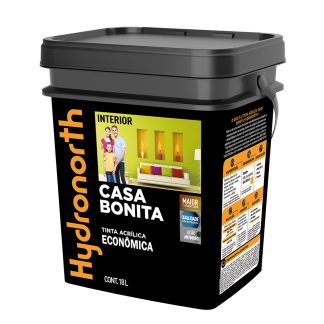 Tinta Hydronorth Casa Bonita Acrilica Economica Fosco 18L Branco Gelo
