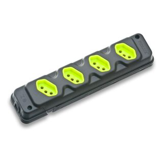 Tomada Barra Fiolux (C) Quadrupla 20A 2 Polos+Terra Preta/Verde