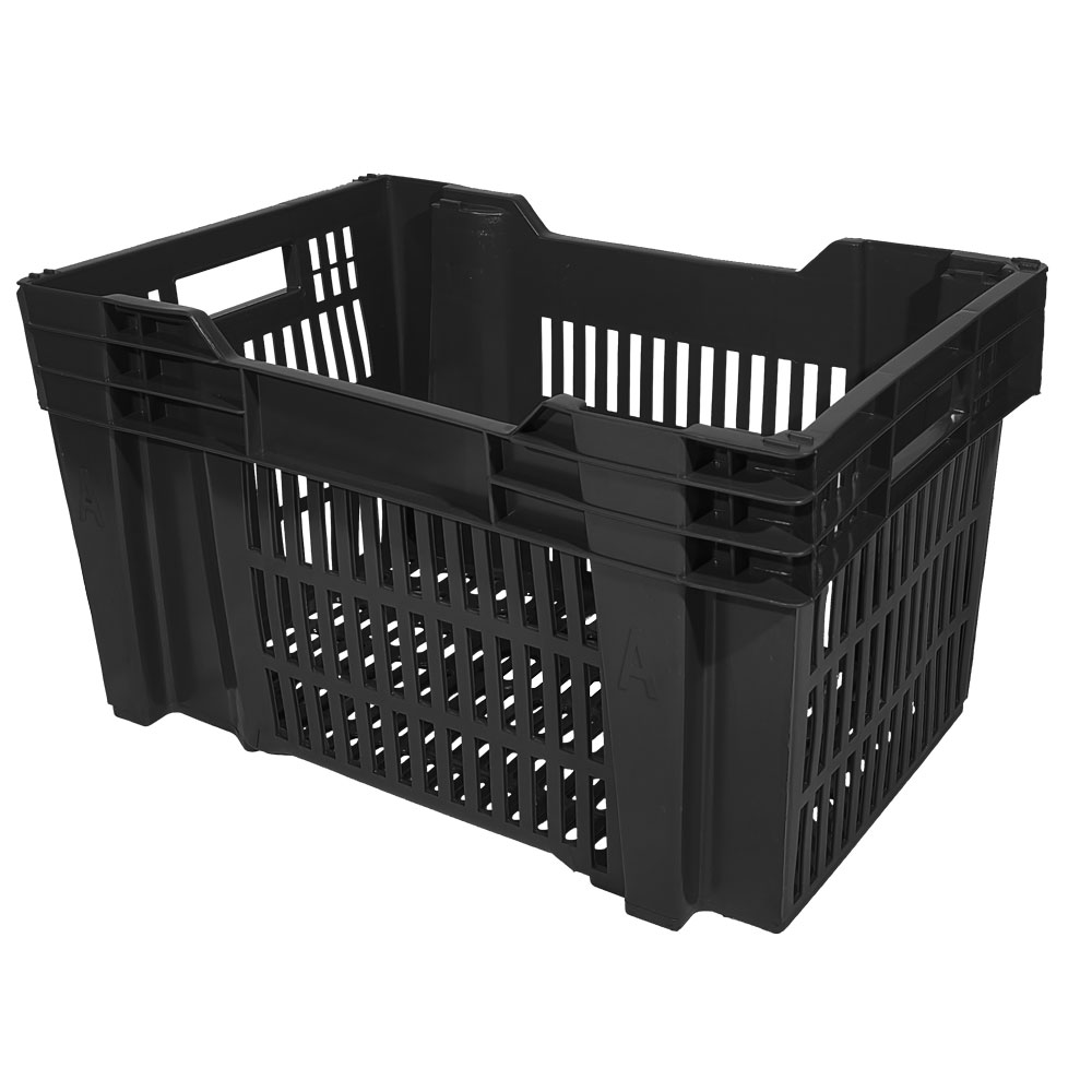 Caixa Plástica Multiuso Mercado/Agricola Caixaplast 31X55X36 Encaixavel Preta 31ECXPTPP