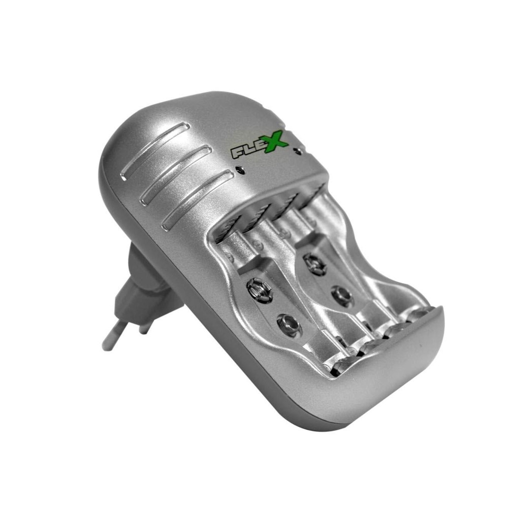 Carregador para Pilhas 4AA/AAA ou 2 Bateria 9V Flex Bivolt FX-C03