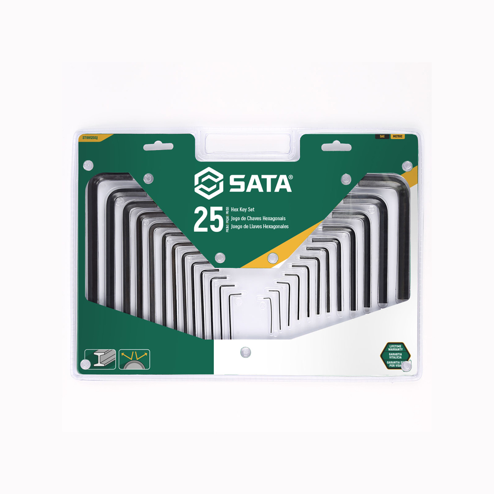 Chave Allen Sata 3/8A3/64 0,7A10,0 25 Peças ST09120SJ