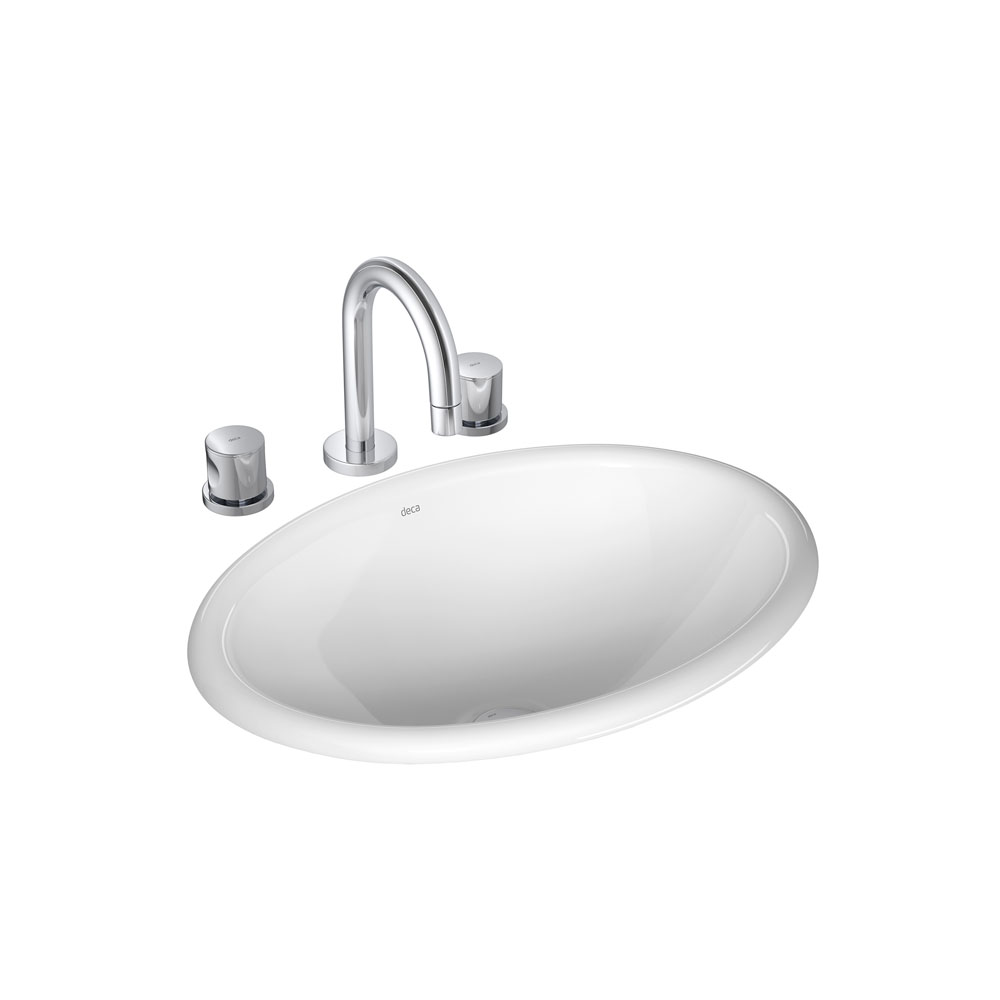 Cuba Sobrepor Oval Deca Louca 44X31cm Branco L.65.17
