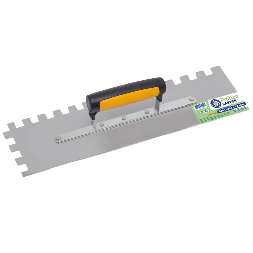 Desempenadeira Aço Castor Dentada 12 10X35cm com Cabo Plástico 512