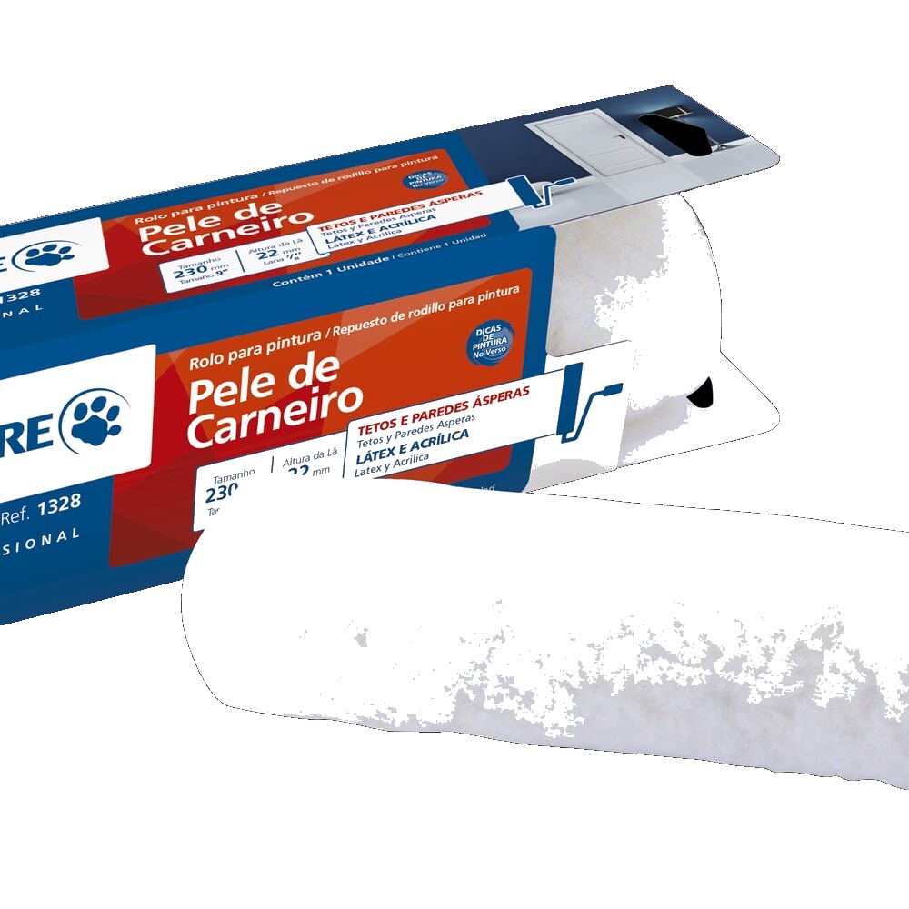 Rolo LA Tigre Carneiro Pele Carneiro 23cm sem Cabo